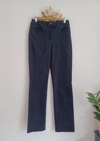 Pantalon bleu coupe droite coton majoritaire Armand Thiery Taille 36