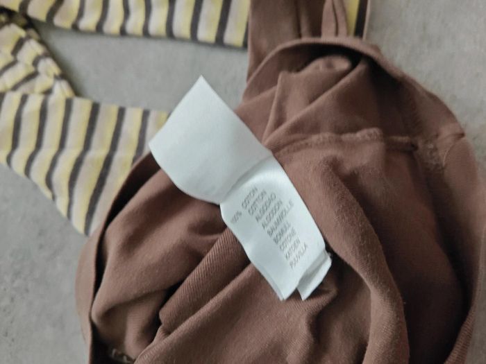 Lot de 2 tee shirt manches longues col roulé jaune et marron vertbaudet 3 ans - photo numéro 5