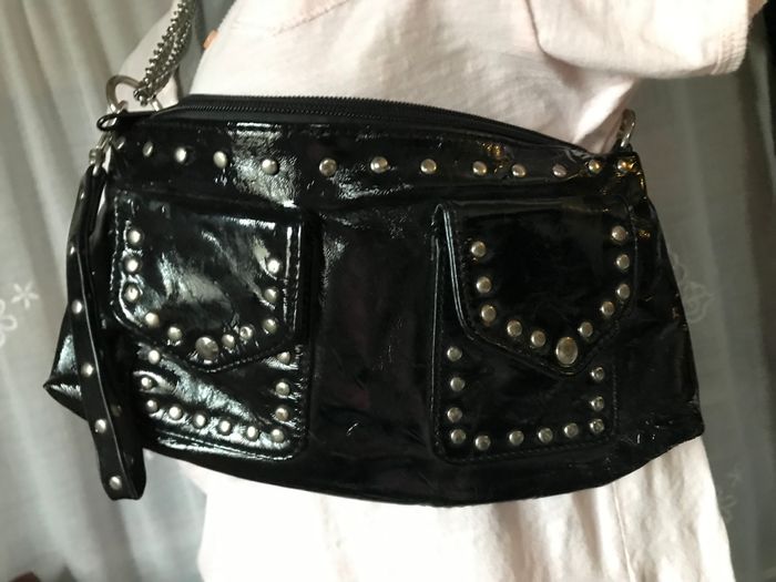 Mini sac pochette Vinyl similicuir en bandoulière chaîne