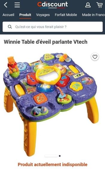Table éveil winnie l ourson vtech