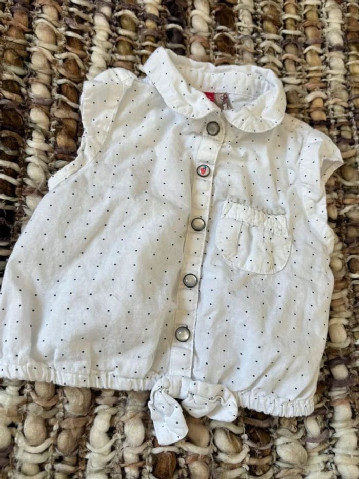 Chemisier bébé fille blanc orchestra 9 mois