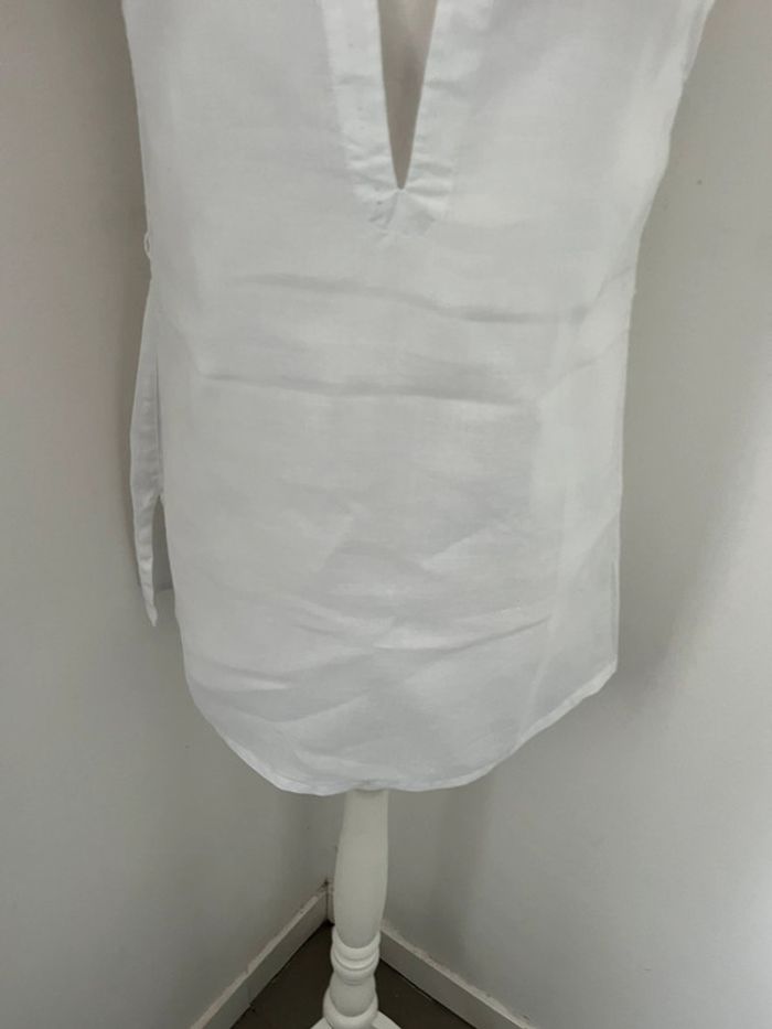 Blouse débardeur blanche col en V camaïeu L - photo numéro 2
