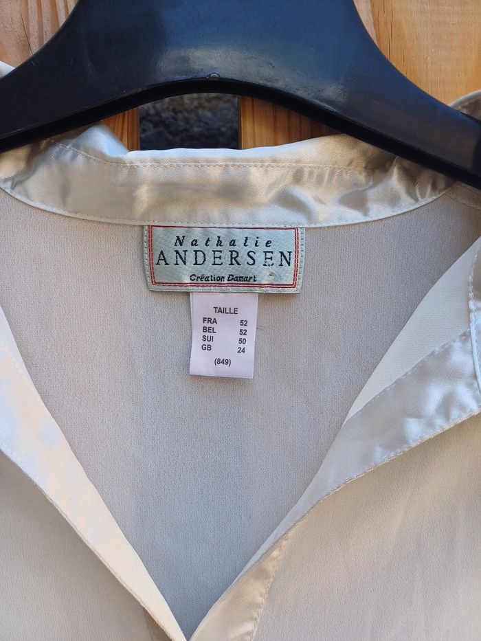 Magnifique chemise crème satinée Nathalie Andersen - photo numéro 3