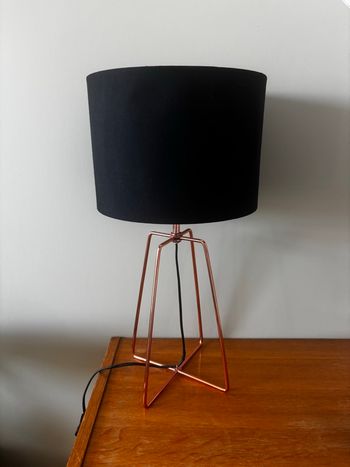 Lampe à poser rose métallisé et noir Grigory Castorama
