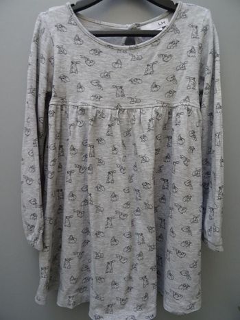 Chemise de nuit grise motifs lapins