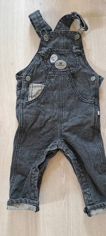 Salopette jean gris 18 mois