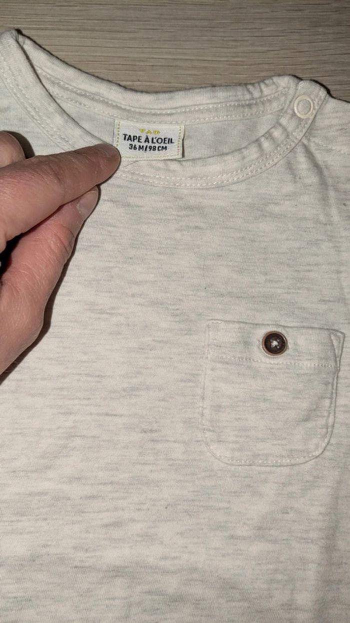 T shirt beige 36 mois garçon - photo numéro 4