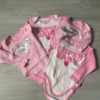 Lot de 4 Bodies fille  manches longues « Super Baby » - 36 mois