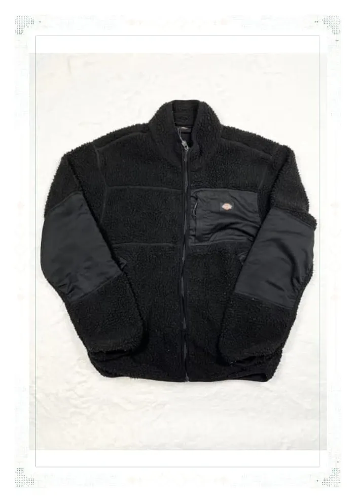 Veste polaire Dickies noire homme taille M doublée renforts coudes bon état (bouloches et peluches)