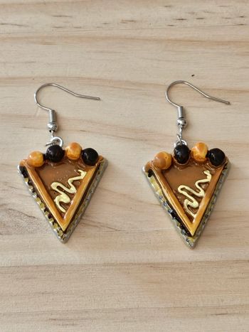Boucles d oreilles en forme de parts de gâteau en acier inoxydable