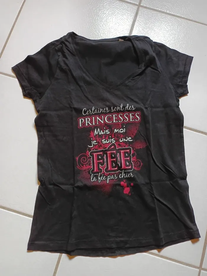 T-shirt femme noir la fée pas chier! - photo numéro 7