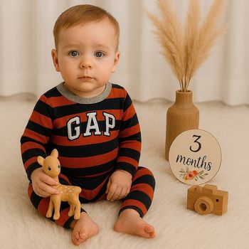 Combinaison rayé orange et bleu marine GAP 3 mois 🐻
