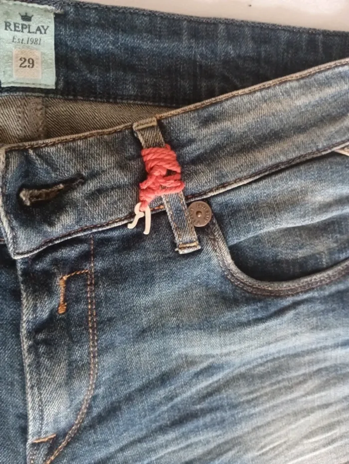 Pantalon jeans court femme Replay taille 40 coupe droite rétro vintage - photo numéro 6
