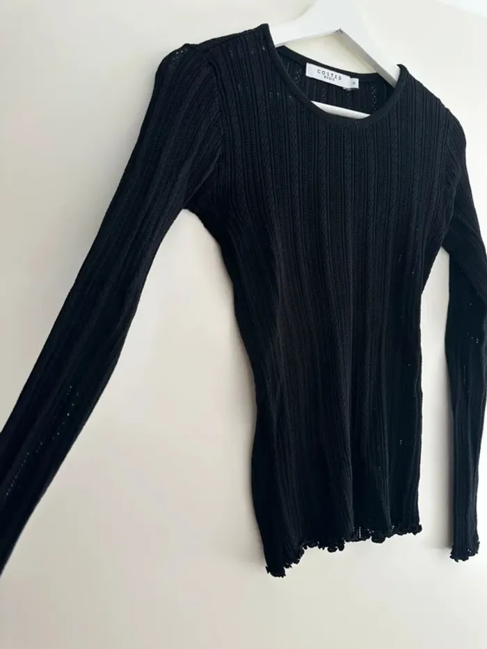 Pull noir en maille, manches longues , Costes Taille S - photo numéro 3
