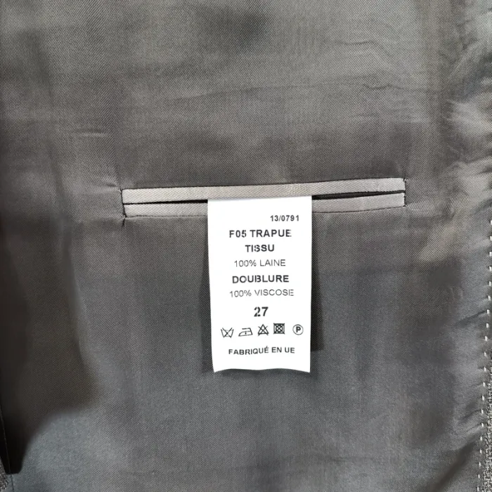 Veste de costume grise Soren Ugo Ferrini - Taille 27 100% laine A475 - photo numéro 17