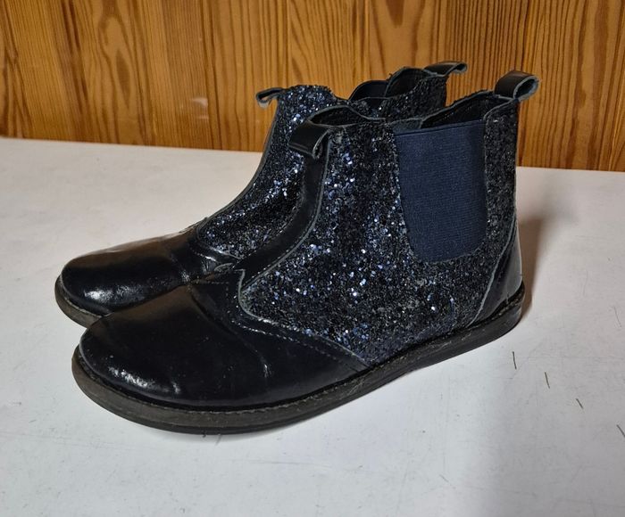 Bottines fille du pareil au même cuir taille 34 bleu marine