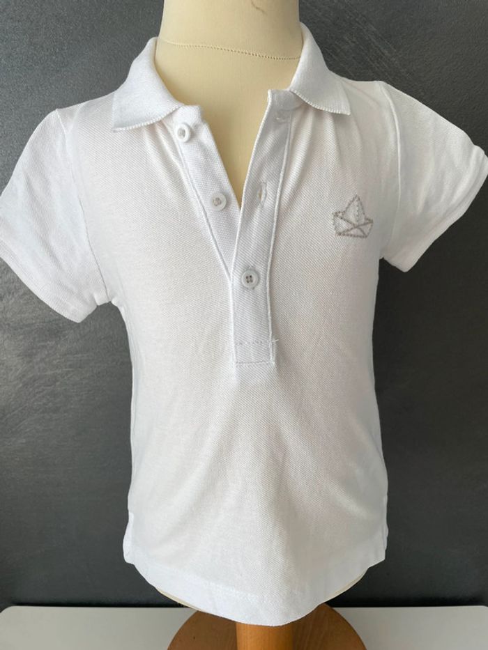 Polo blanc manche courte bebe