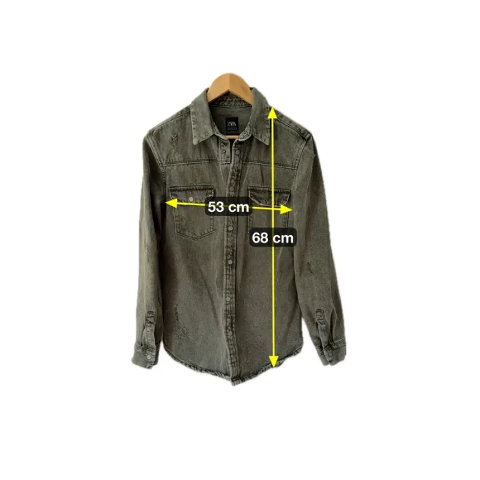 Sur chemise Zara jean kaki - photo numéro 5