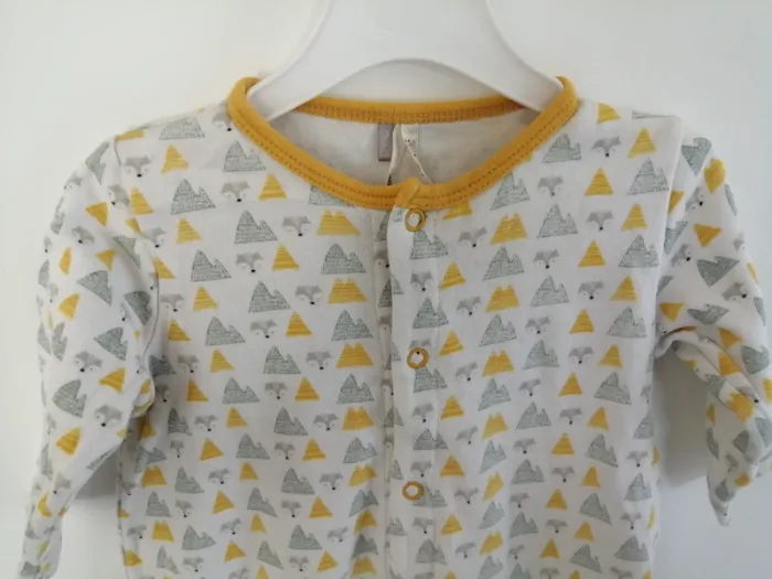 Pyjama orchestra imprimer montagne renard moutarde gris - photo numéro 2