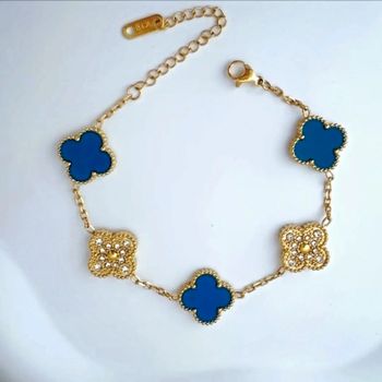 Promo Bracelet Inoxydable neuf 18k trèfle 1,2 cm porte-bonheur élégant et résistant à l'eau 💦