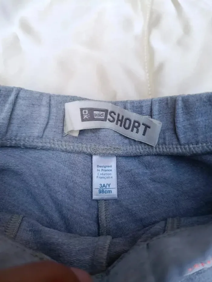 Short gris à lacets rose 3 ans 98 cm Okaïdi - photo numéro 3