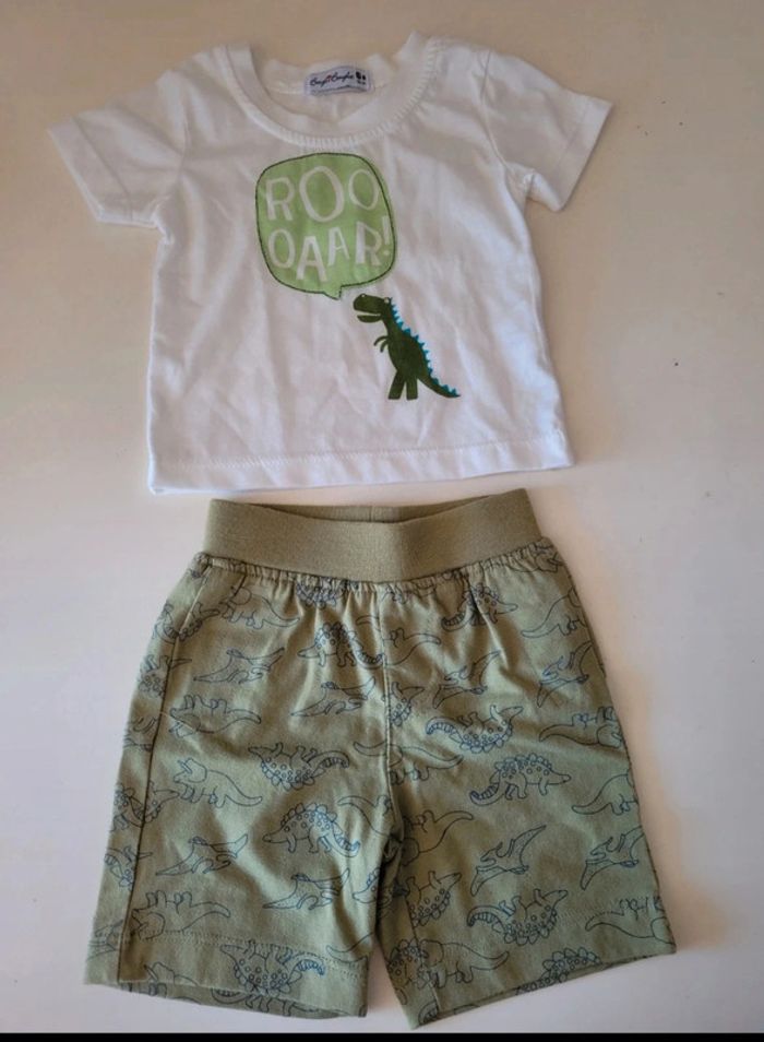 Lot 4 ensembles shorts +tee-shirts 6 mois marques mélangé - photo numéro 4