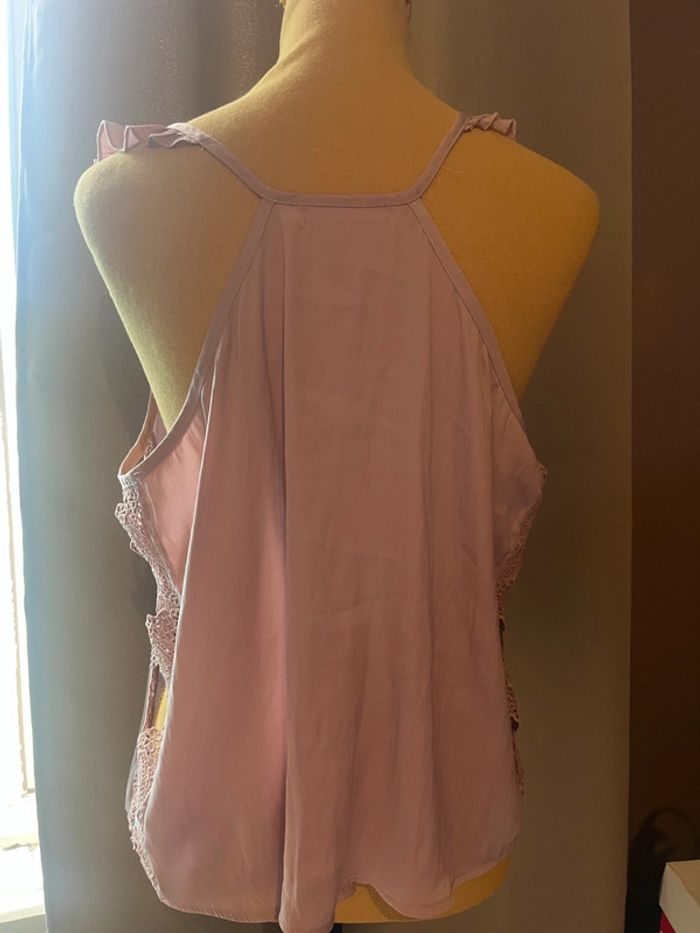 Debardeur satin dentelle rose taille M gémo - photo numéro 4