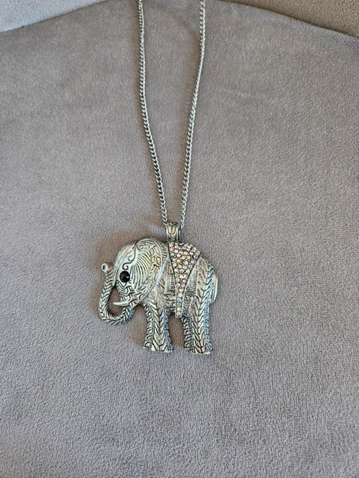 Collier fantaisie sautoir éléphant - photo numéro 5