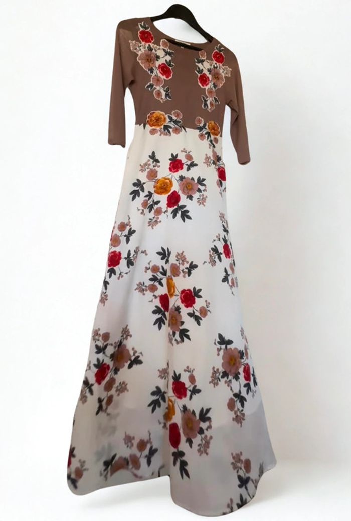 Robe fleurie brodée de perles Print Flowers Dress Size S - photo numéro 2