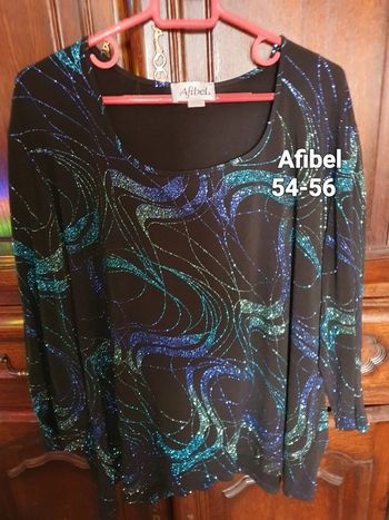 Tunique vagues strass bleues 54-56