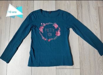 10 ans fille tee-shirt manches longues