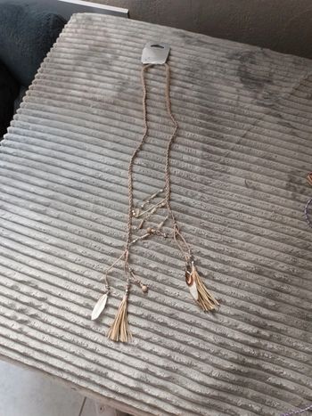 Sautoir bohème beige