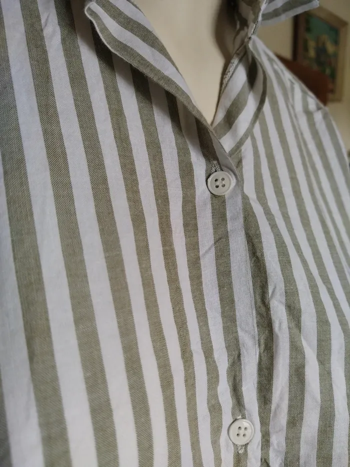 Chemise chemisier tunique printemps automne rayé rayures stripes vintage retro - photo numéro 2