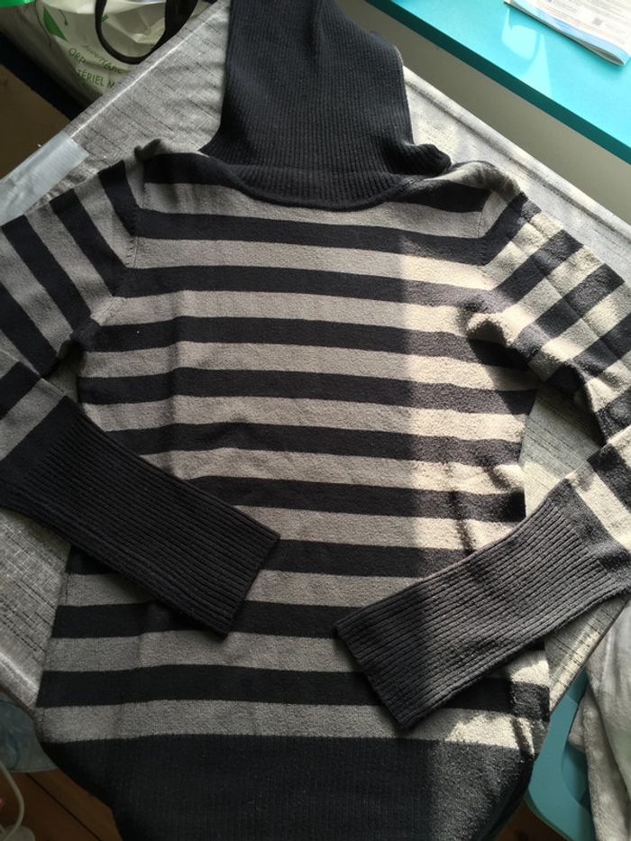 Pull col roulé Spot (neuf, gris), M / 38 / 10