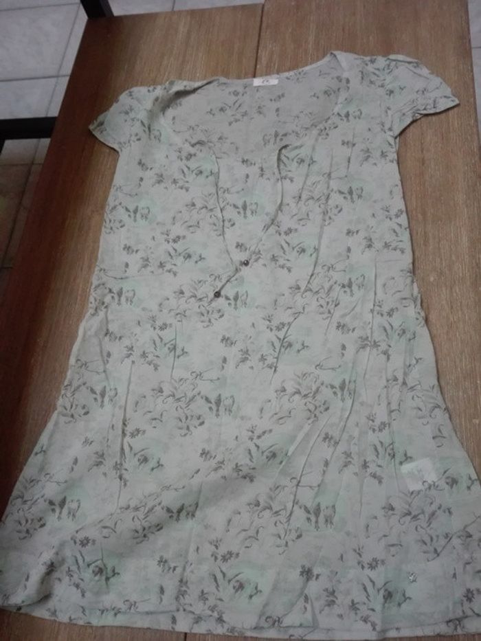 Robe printanière oiseau et fleurs Des petits hauts