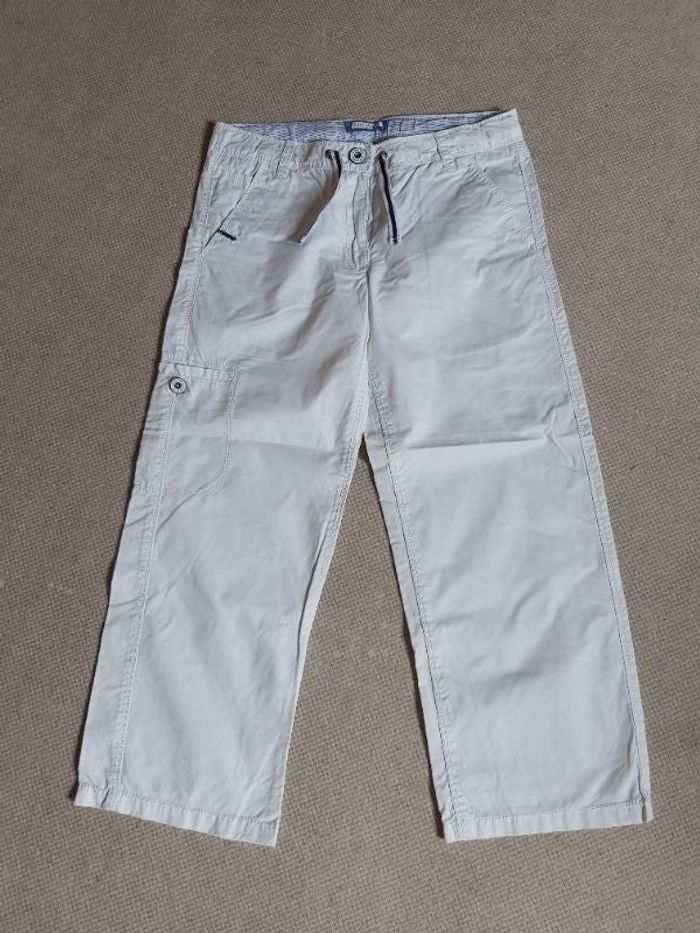 Pantacourt blanc style marin 12 ans - Okaïdi