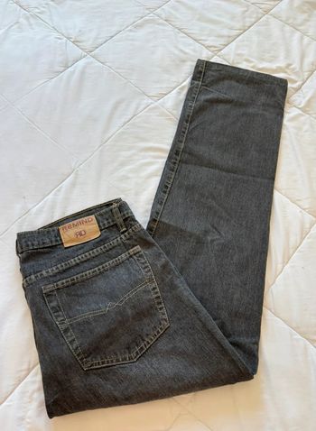 Jean homme gris brut taille 2XL/50 y2k 00s – coupe loose droite – 100% coton