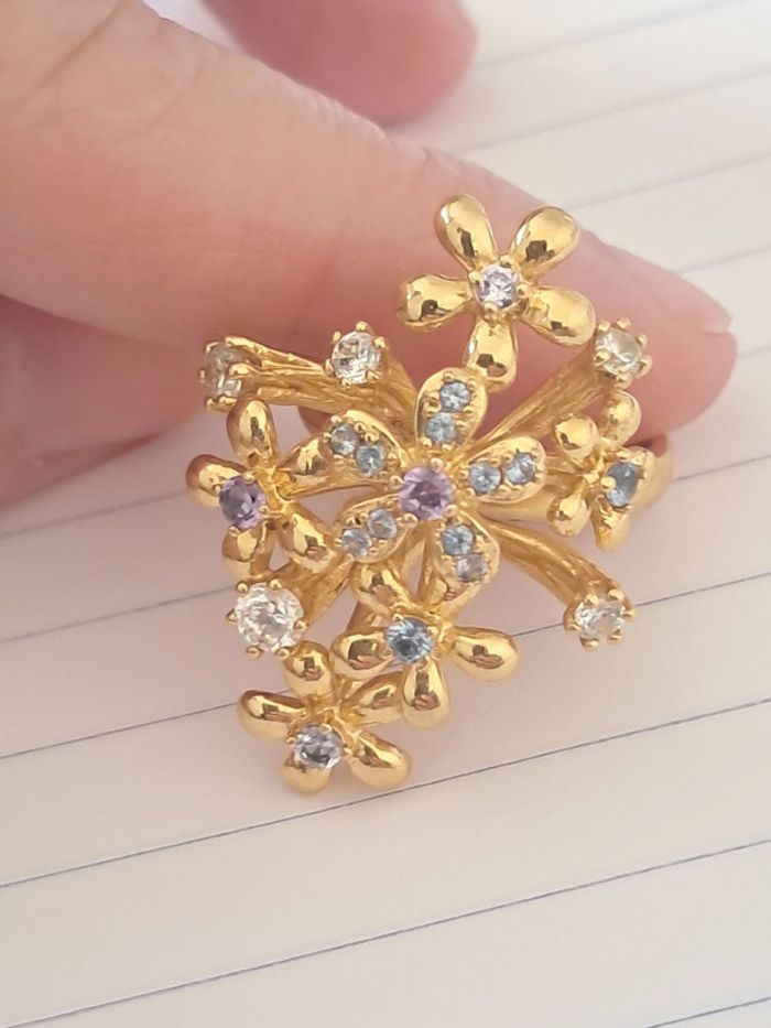 Spectaculaire et originale bague bouquet de fleurs - photo numéro 3