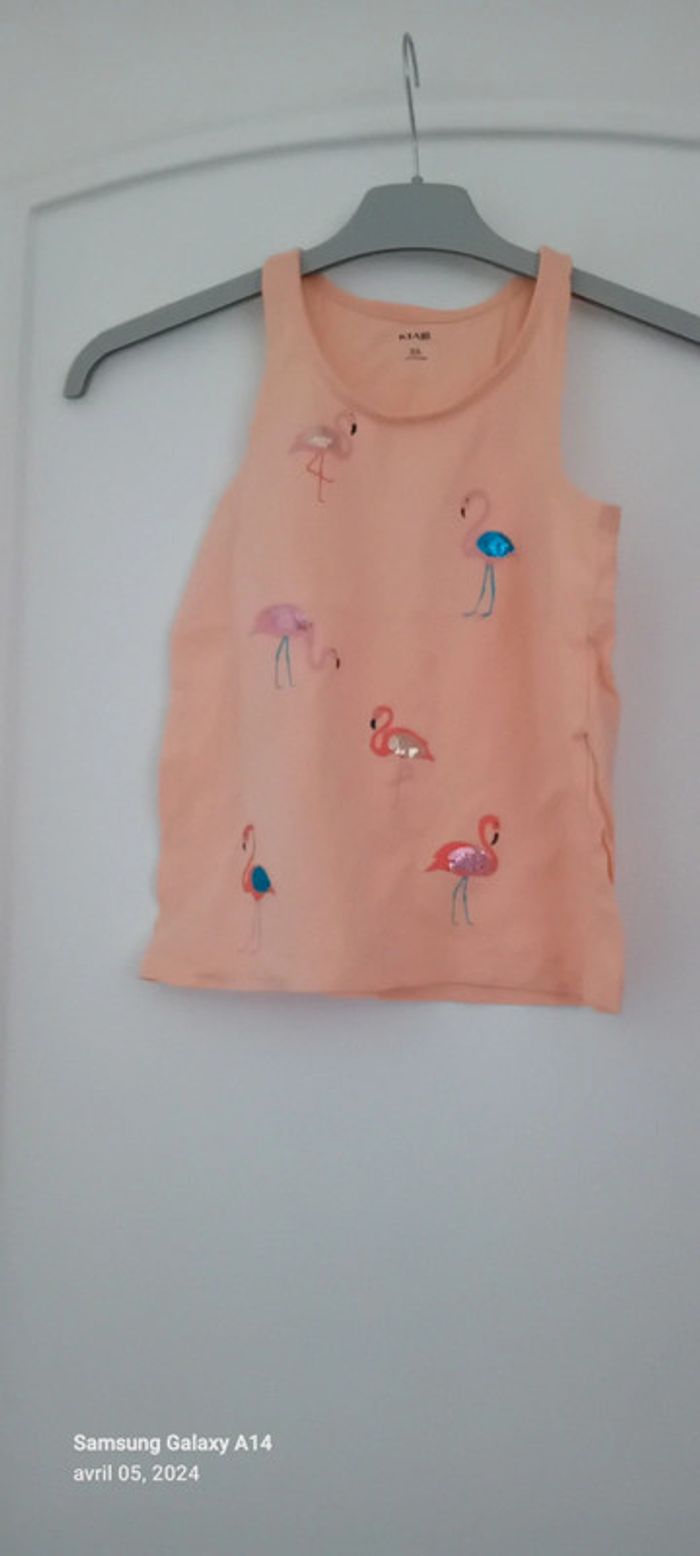 Débardeur motif flamands roses avec sequins fille 8 ans kiabi - photo numéro 5