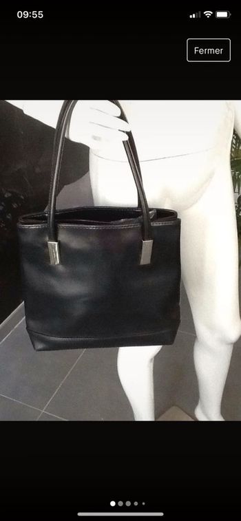 Sac à main vintage noir motif métal