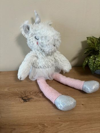 Doudou peluche licorne blanche tutu jambes rose primark