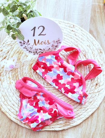 Maillot de Bain Bébé fille 12mois Décathlon rose