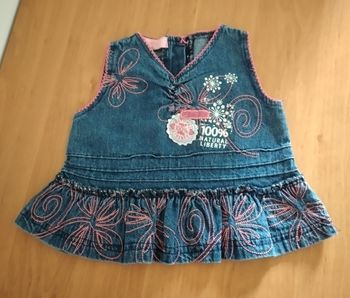 Haut sans manches en jeans 6 mois fille Kiss Melody