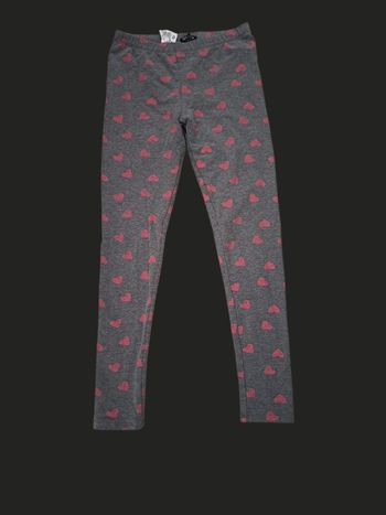 Legging gris chiné motifs coeurs molletonné taille 15/16 ans