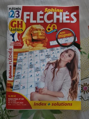 Livre jeux "mots fléchés" avec énigmes niveaux 2/3