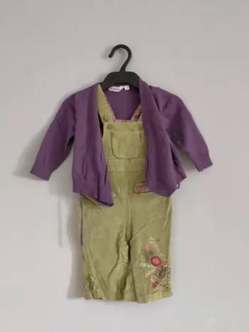 Ensemble salopette et gilet (74cm )
