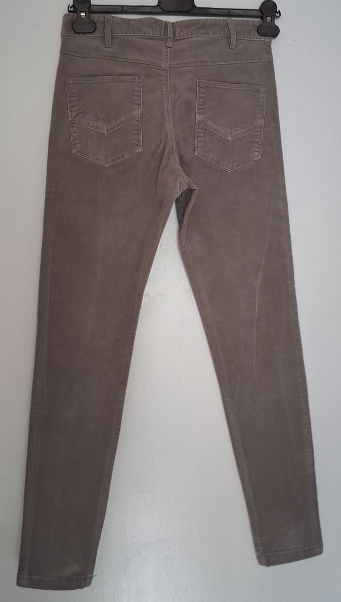 Jean en velours beige/gris - photo numéro 3