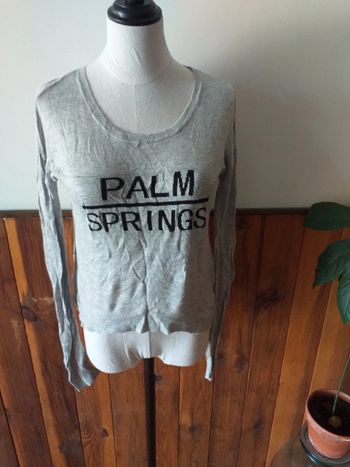Pull fin gris manches longues