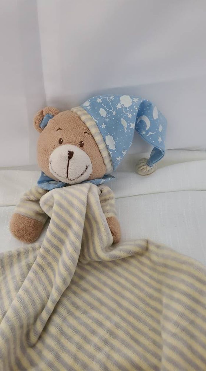 Doudou tête ours /ourson bonnet de nuit - photo numéro 2