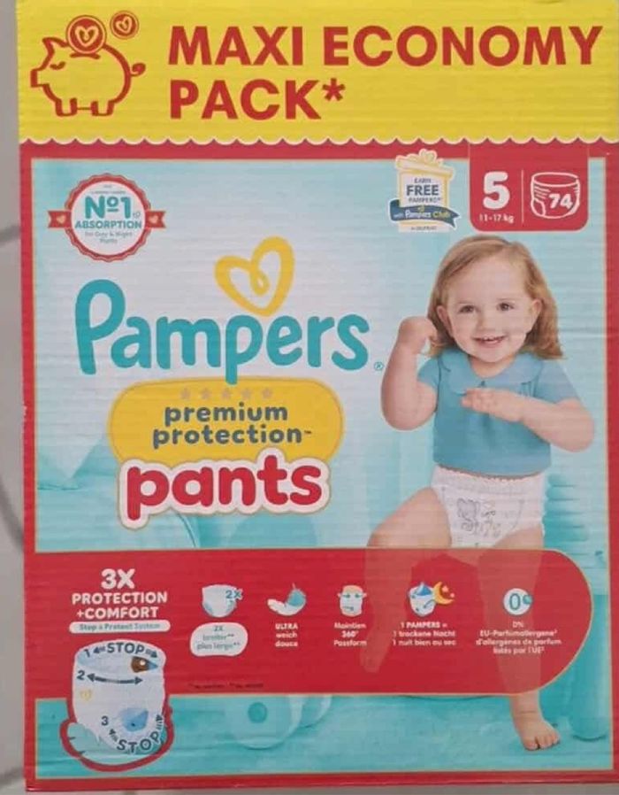 1 carton de couches Pampers taille 5 pants